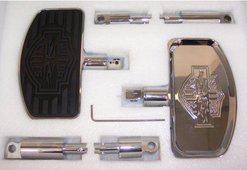 Billet rear passenger floorboards for harley motorcycles