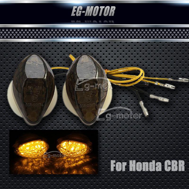 Smoke led flush mount turn signals light for honda cbr 600 f4 f4i 900 1000 rr