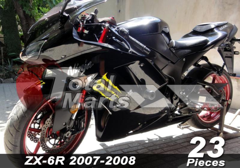 Fairing for kawasaki ninja zx6r zx-6r 636 zx636 07 08 2007 2008 abs black fc7642