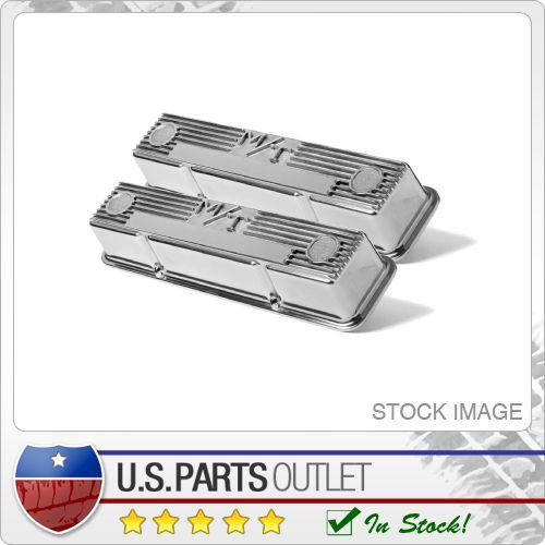 Holley 241-82 m/t retro aluminum valve covers sbc polished aluminum finish