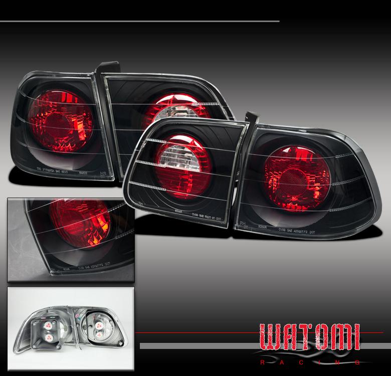 99 00 honda civic sedan jdm altezza tail light blk rear