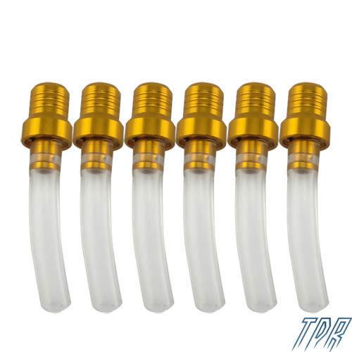 6pcs golden gas fuel tank cap crystal tube valve vent xr kx 125 250 dirt bike