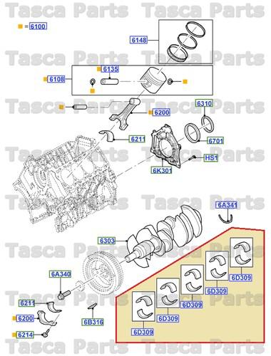 Brand new oem 4.6l - 8 cylinder engine main bearing kit ford lincoln & mercury