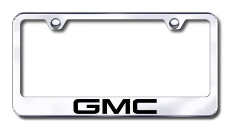 Gm gmc  engraved chrome license plate frame made in usa genuine