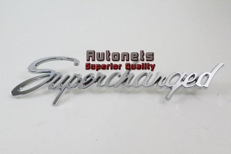 Universal chromed trim emblem script supercharged logo street hot rat rod decal