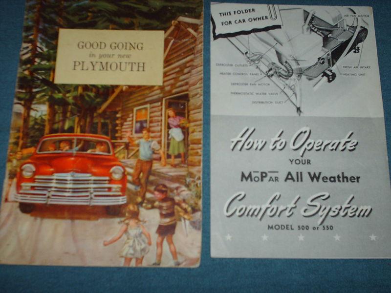 1949 plymouth owner's manual set original guide books!