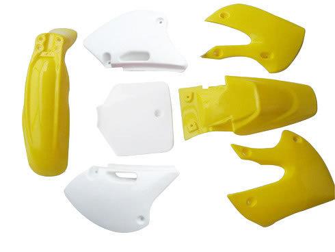 Motorcycle dirt bike body plastic fender for kawasaki bbr klx110 kx white yellow