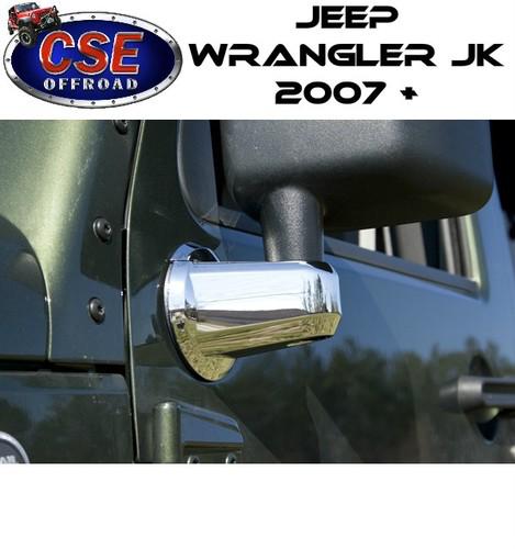 13311.02 rugged ridge chrome mirror arm cover pair jeep wrangler jk 2007-2014