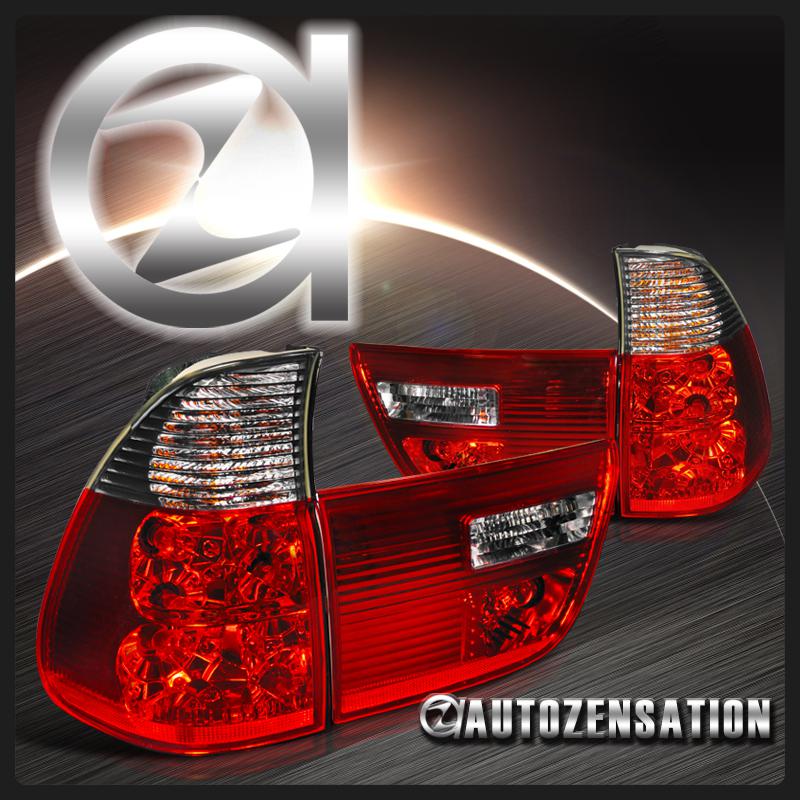 00-05 bmw e53 x5 red/ smoke tail trunk lights rear brake lamp