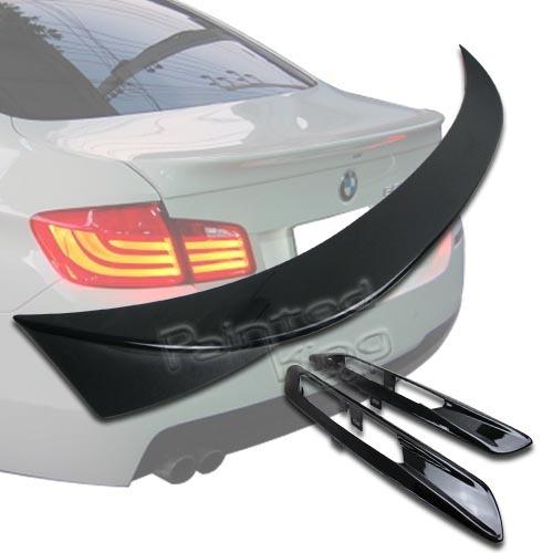 Painted f10 5-series a style window trunk spoiler & side fender light trim cover