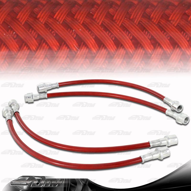 1998-2005 porsche carrera 911 966 front & rear stainless steel brake line -red