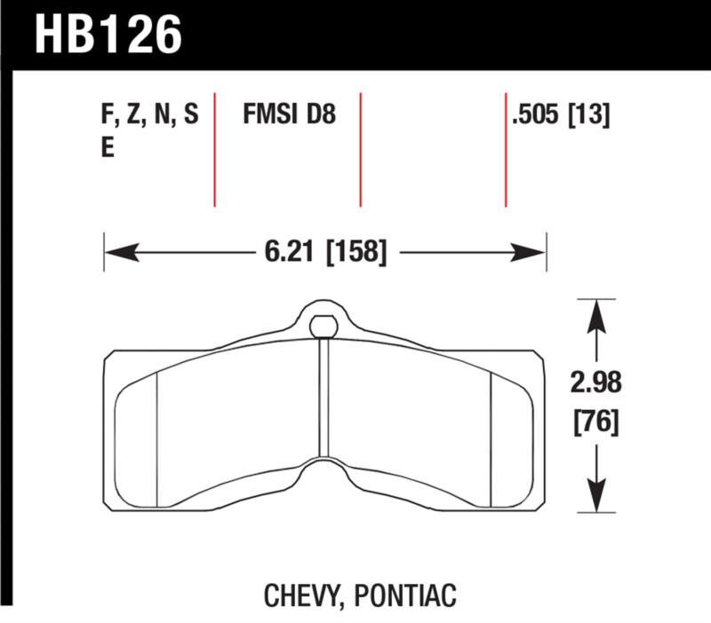 Hawk performance hb126z.505 disc brake pad 66-80 camaro corvette