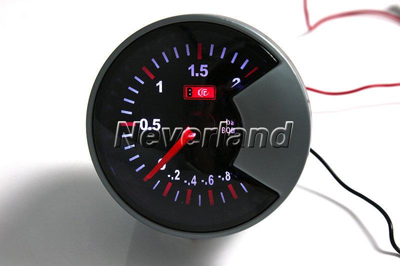 New auto led boost turbo psi pressure vacuum gauge meter auto + smoke len #02