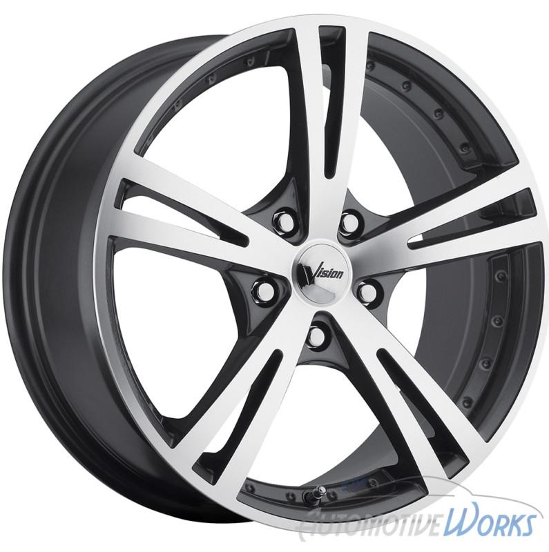 16x7.5 vision xcite 5x114.3 5x4.5 +34mm gun metal wheels rims inch 16"