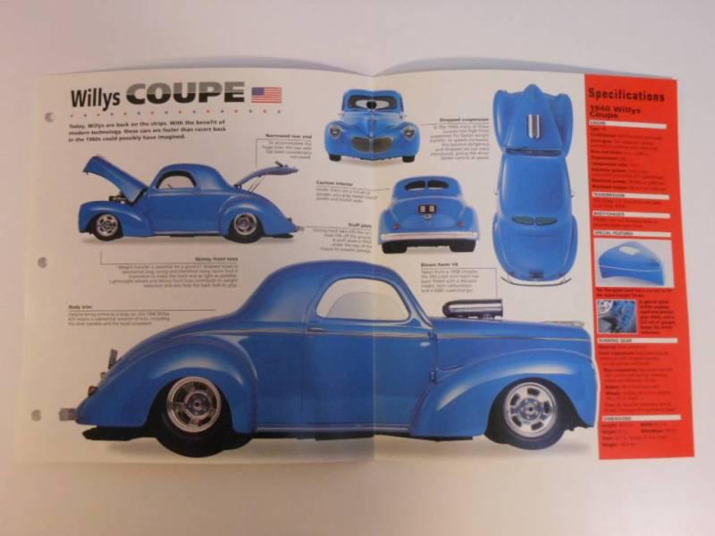 1940 willys coupe imp brochure exc cond hot rods street machines group 8 #21