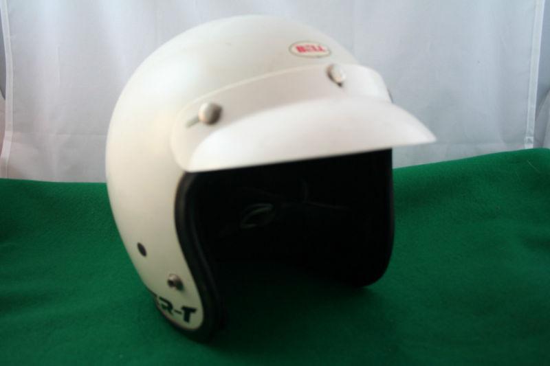 Bell r-t white helmet with white visor- sz.7 1/4- used condition 1981 >>>>>>>>