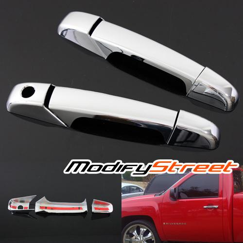 07-12 chevy silverado gmc sierra glossy 2 door handle covers chrome kit