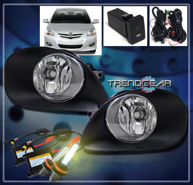 06 07 08 toyota yaris hatchback 2/3dr jdm bumper fog light lamp+switch+3000k hid