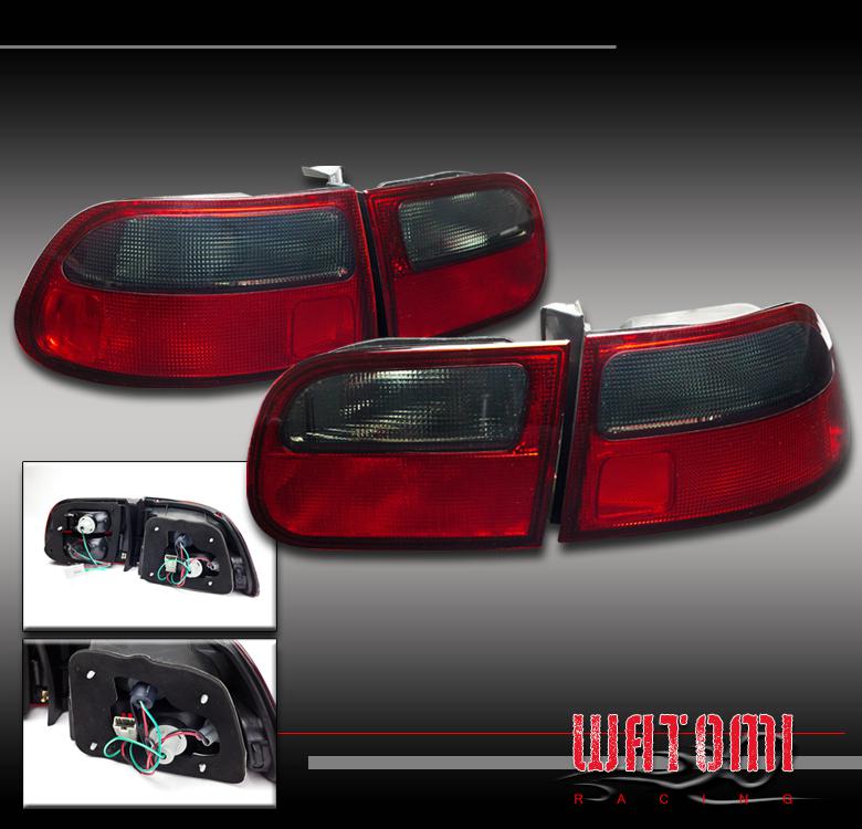 92-95 honda civic 3dr jdm altezza tail lights red/smoke