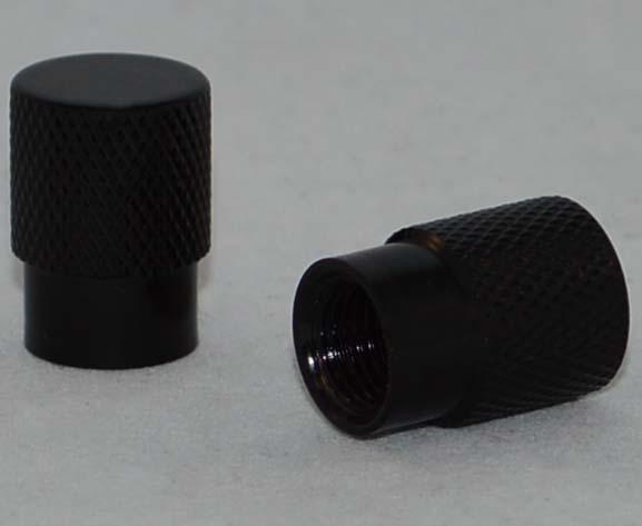 2 billet aluminum "black knurled" tire valve stem caps for yamaha motorcycle rim