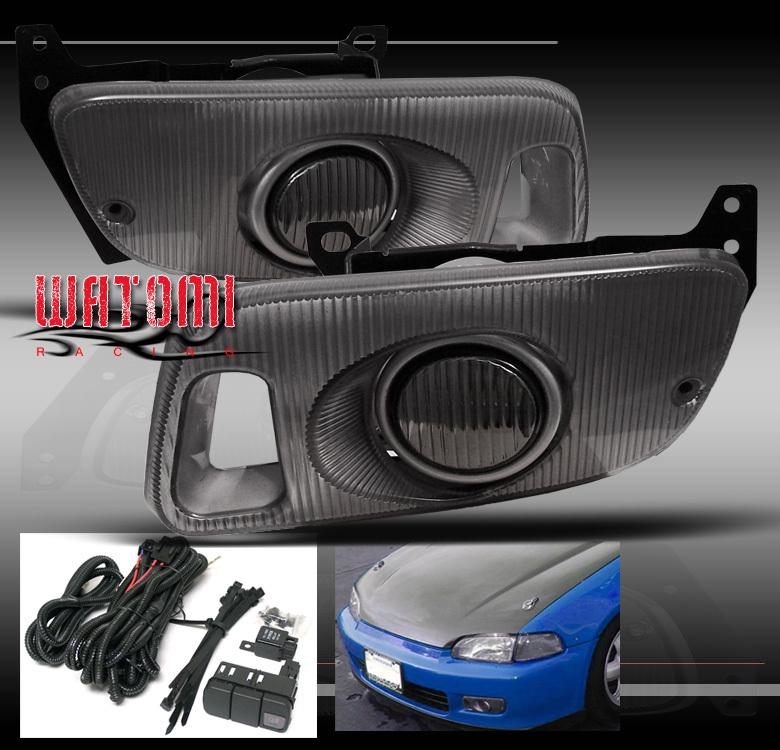 92-95 honda civic 2/3d jdm projector fog light smoke 93