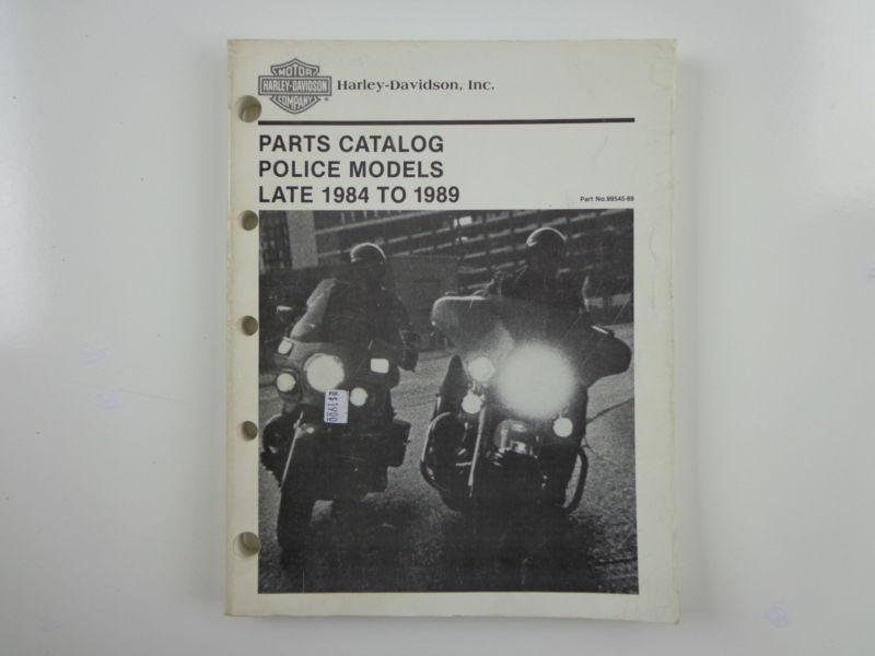 Harley davidson late 1984-89 police models parts catalog 99545-89