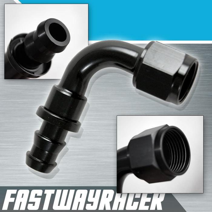 90 degree -8 an push on lock fuel oil fluid air line hose end fitting elbow 8an