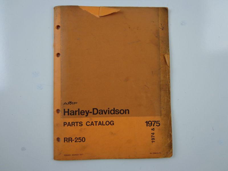 Harley davidson 1975 rr-250 parts catalog 99429-75 