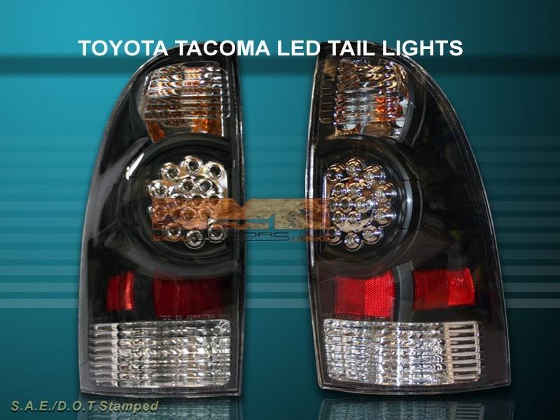 2005-2008 toyota tacoma jdm black led tail lights new