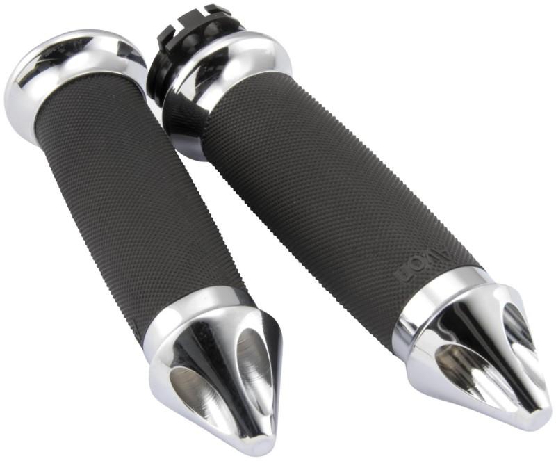 Avon chrome custom contour spike hand grips 1984-2013 harley softail dyna xl