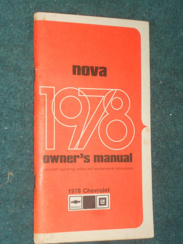 1978 chevrolet / nova owner's manual / nice original guide book