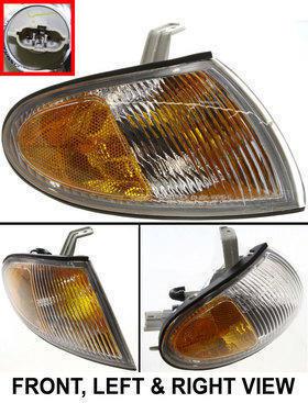 Clear and amber lens new park light with bulbs right hand rh passenger side car