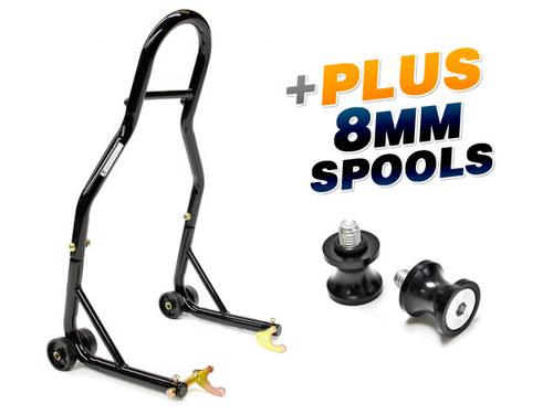 Rear swingarm spool lift stands + 8mm swingarm spools for suzuki gsxr 600 1000