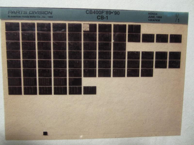 1989-1990 honda motorcycle cb400f cb-1 microfiche parts catalog 