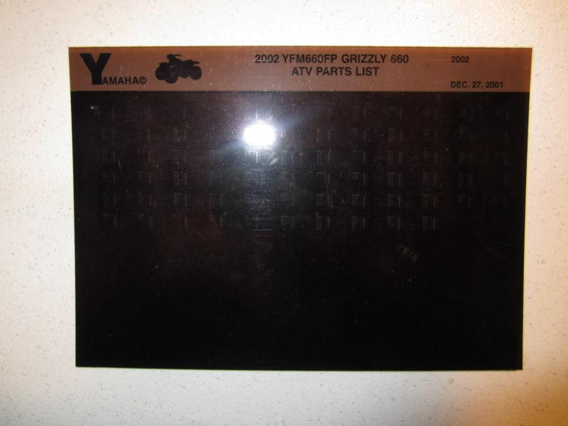 2002 yamaha atv yfm660fp grizzly 660 microfiche parts catalog yfm 660 fp