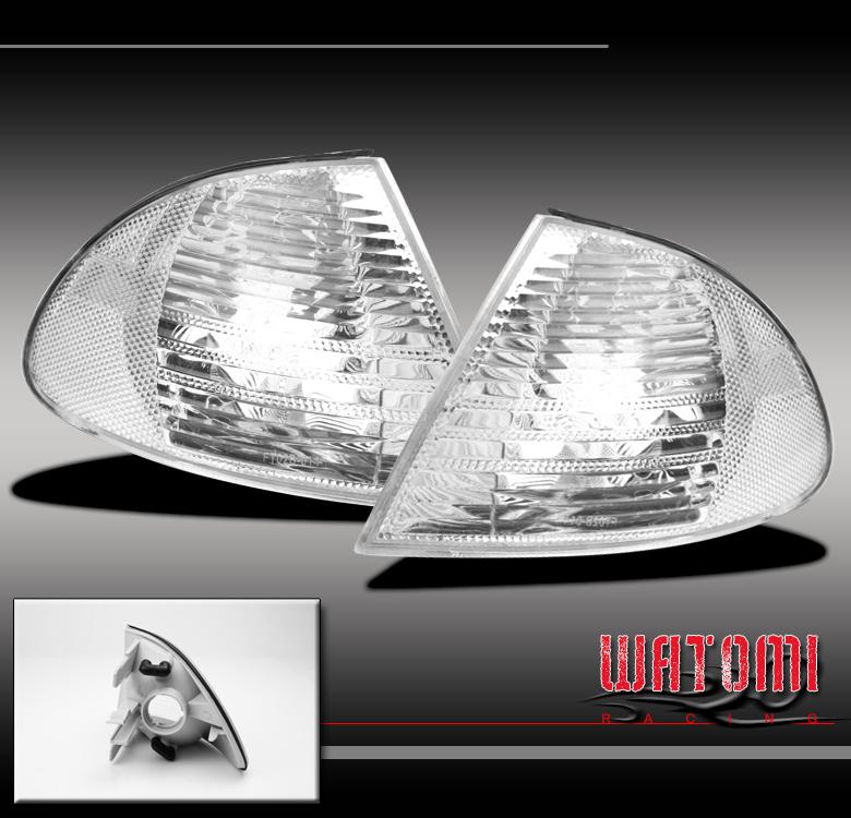 99 00 01 bmw e46 3-series 4dr front side corner lights lamps chrome 325xi 330xi