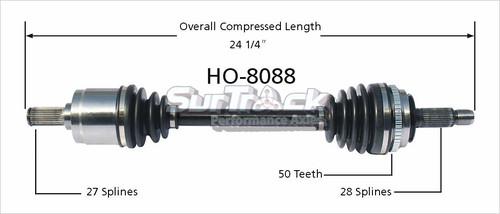 Surtrack perf axles ho-8088 cv half-shaft assembly-new cv axle shaft