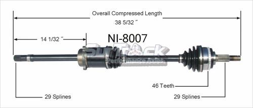 Surtrack perf axles ni-8007 cv half-shaft assembly-new cv axle shaft