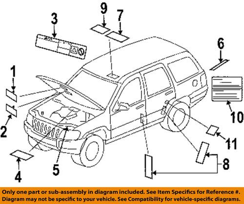 Jeep oem 4726042ab labels-emission label