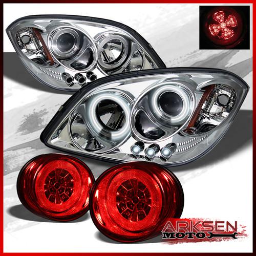 05-10 cobalt dual ccfl halo led projector headlights+red clear led tail lights