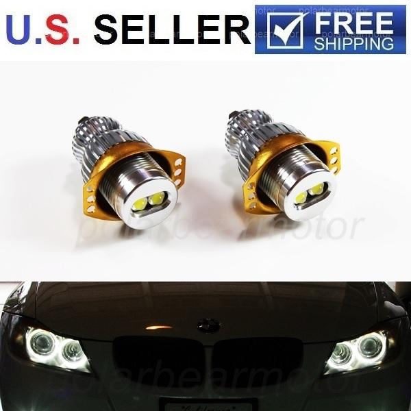 2x 10w bmw angel eyes headlight led marker light 2006-2008 e90 3-series sedan