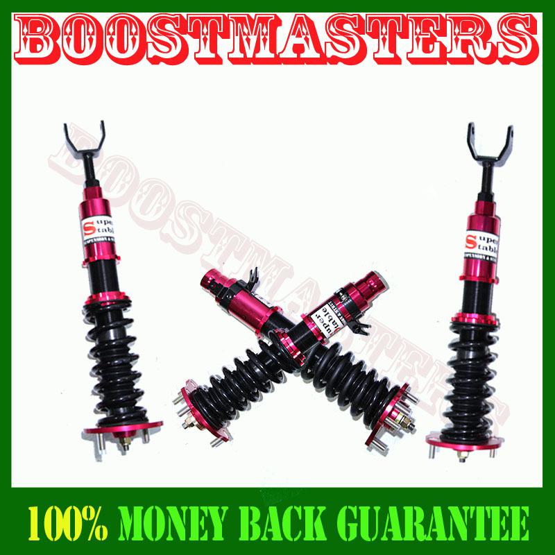 92-01 honda prelude full coilover suspension lowering kits non damper red