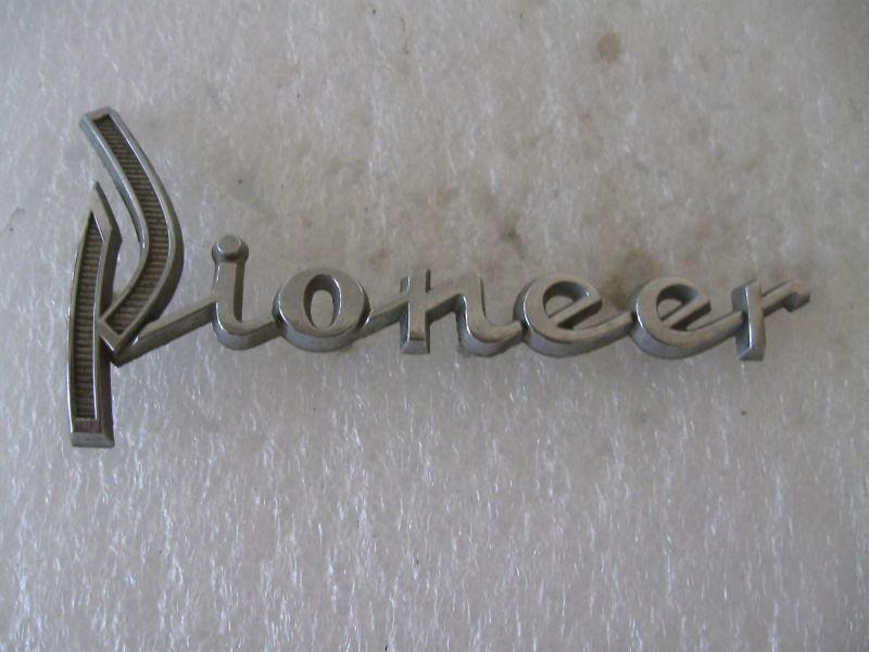 Dodge  "pioneer" dart    emblem    badge script trim    metal  2165660  mopar