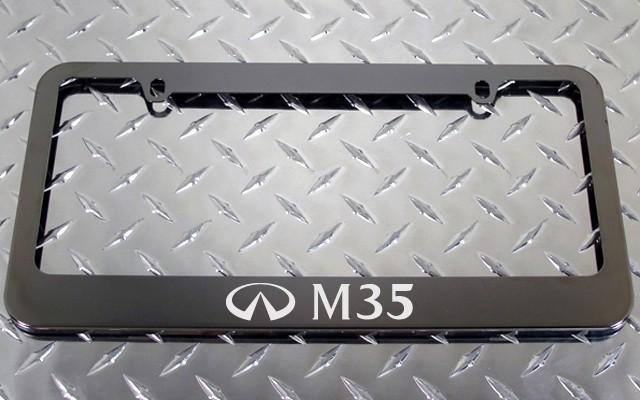 1 brand new infiniti m35 gunmetal license plate frame + screw caps