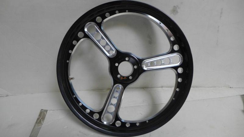 Arlen ness black battistini 21x2.15" billet black wheel for harley-davidson