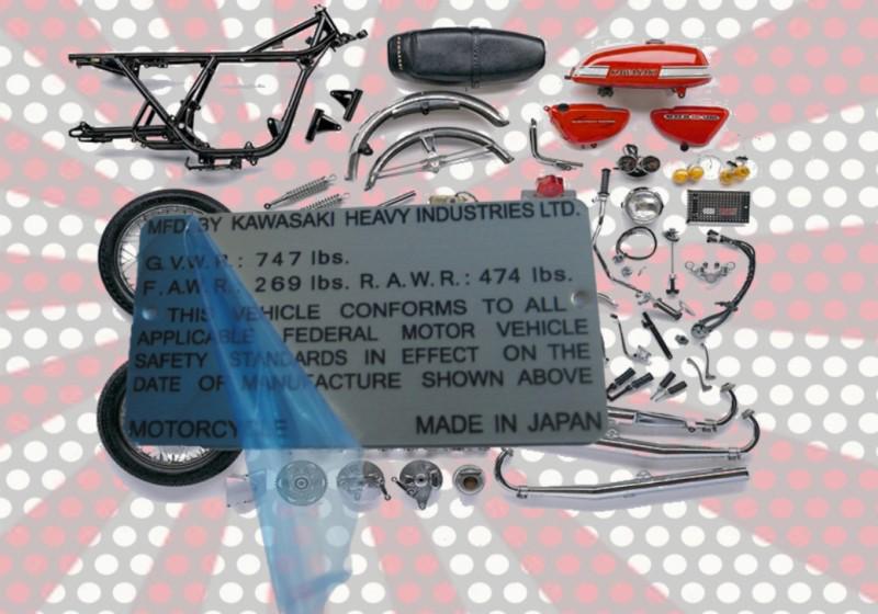 Kawasaki triple 500 mach3 500 iii h1  data  plate id tag frame