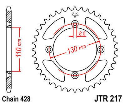 Jt sprocket rear 49t 428 steel fits honda cr85 r 2005-2007