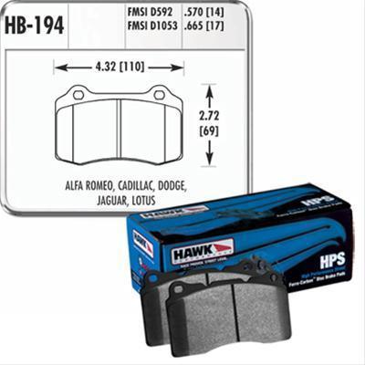 Hawk performance brake pads ferro-carbon hps set hb194f-570