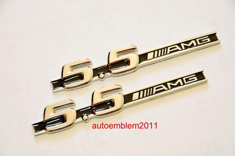 #53 2x- 5.5 amg emblem badge mercedes benz s63 c63 e63 sl63