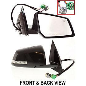 Power heated side view door mirror assembly passenger's right power fold